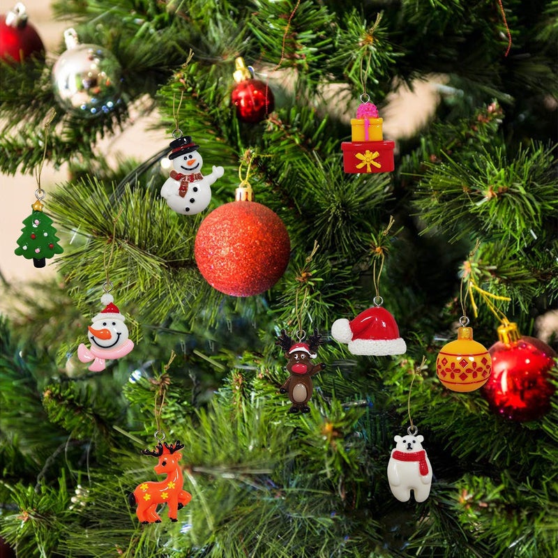 kockuu 30pcs Mini Christmas Ornaments for Mini Tree Decorations Small Christmas Ornaments Resin Miniatures for Craft Christmas Decor - Image 3